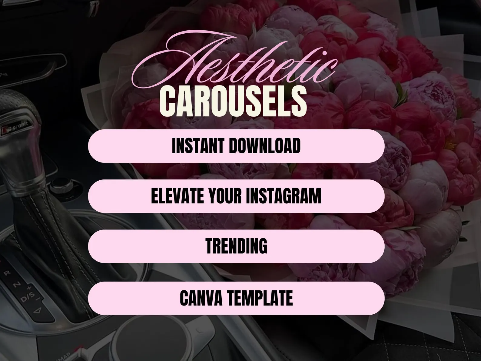100 Aesthetic Pink Instagram Carousel Templates | Editable Canva PLR MRR - Image 2